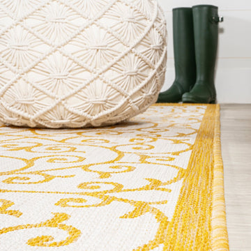 Madrid Vintage Filigree Textured Weave Indoor/outdoor Area Rug